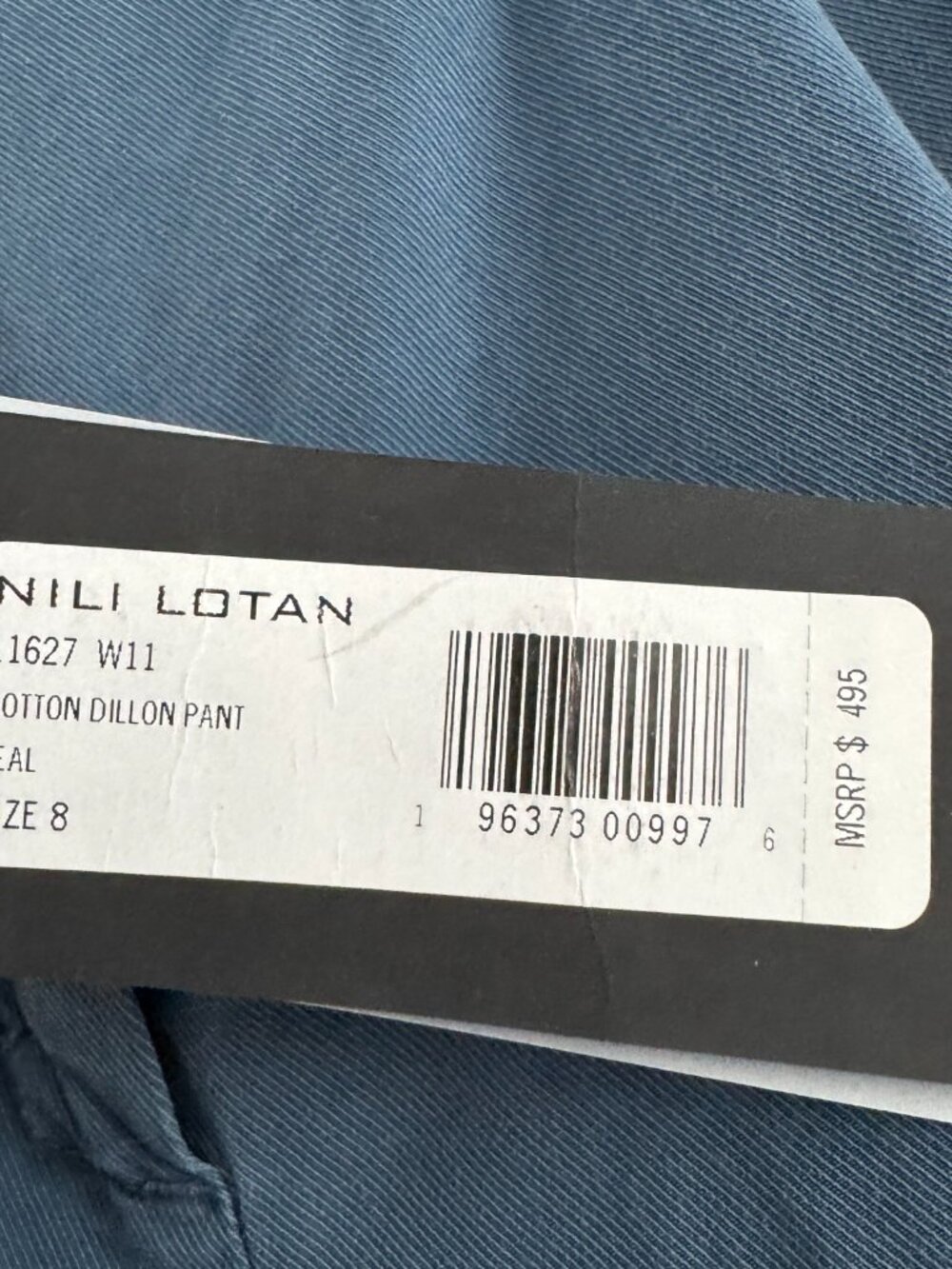 Nili Lotan "Dillon" Wide Leg Pants in Blue, size 8 - Picture 4 of 8